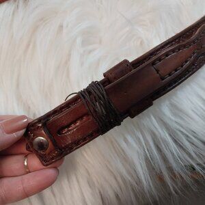 3770 Lot of 4 Un-Finished Leather Belts Tooled New With no Buckles.